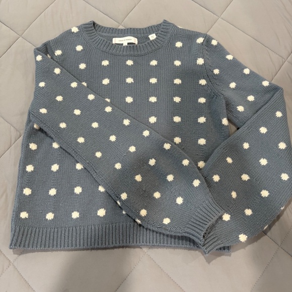 Winter polka dot blue and white sweater - Picture 5 of 7